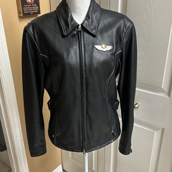 Harley Davidson 100 anniversary leather jacket women’s sz L - Picture 5 of 6